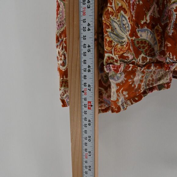 HOUSE OF HARLOW Dress‎ Womens Sz M Rust Floral Print Flutter Sleeve Midi Paisley - Picture 12 of 13
